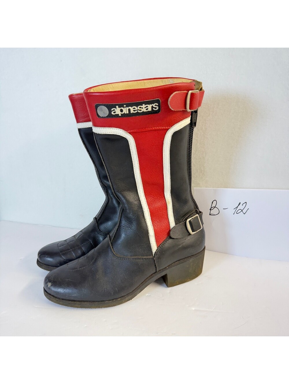 Vintage Alpinestars Leather Motorcycle Boots Made in Italy Size 38 B-12